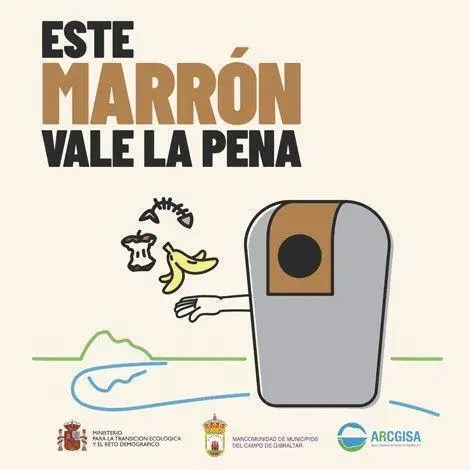 Cartel de la campa&ntilde;a del contenedor marr&oacute;n en el Campo de Gibraltar. - AI