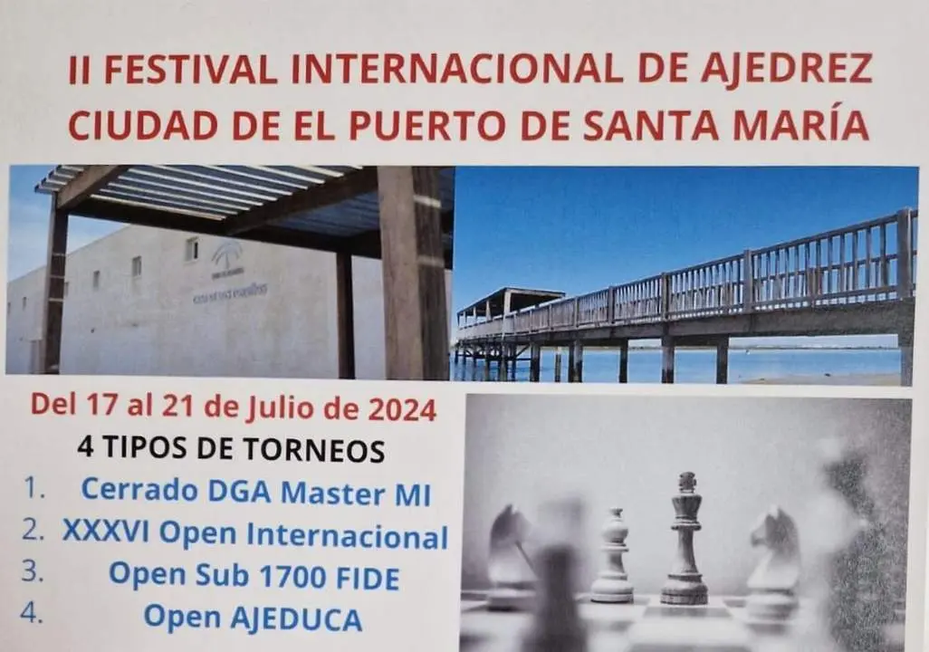 CARTEL II FESTIVAL INTERNACIONAL DE AJEDREZ CIUDAD DE EL PUERTO. - VIVA