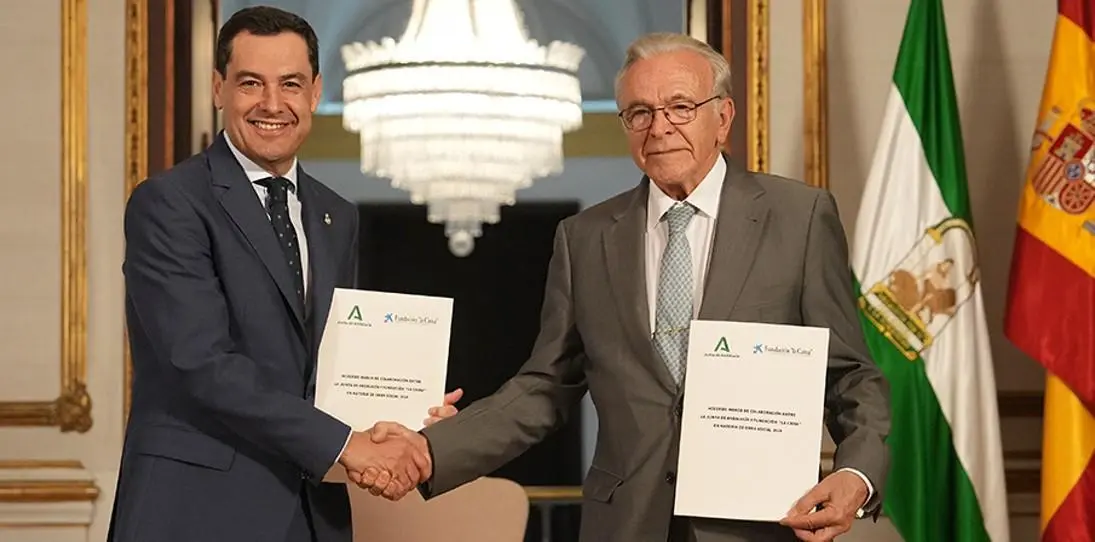 Moreno y Fain&eacute; tras la firma del convenio. - Junta de Andaluc&iacute;a