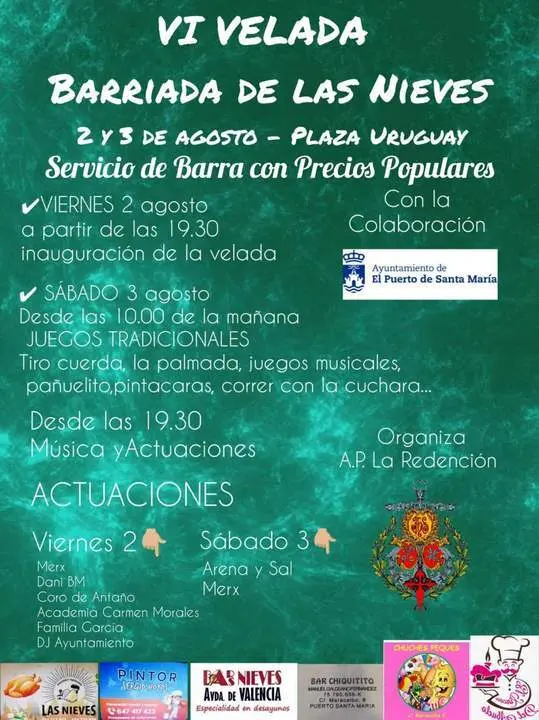 CARTEL FIESTA VELADA DE LAS NIEVES. - viva