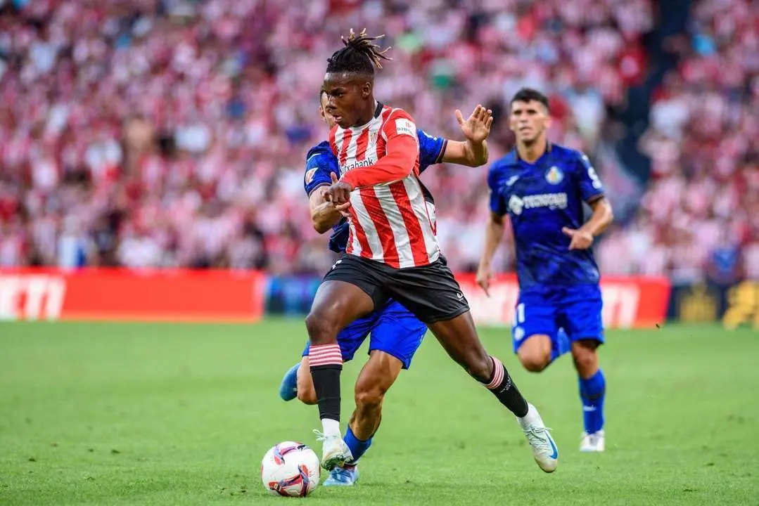 Nico Williams, en el Athletic-Getafe. - EFE