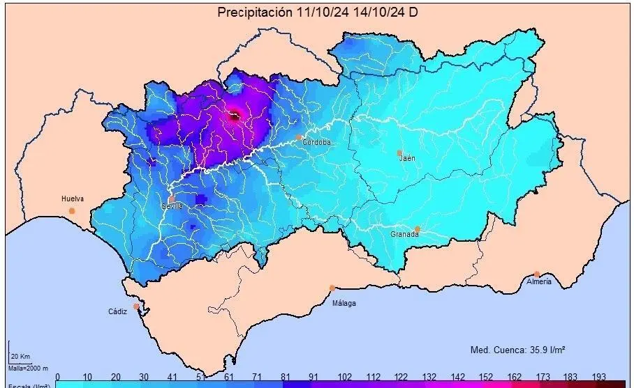 Mapa de precipitaciones. - CHG