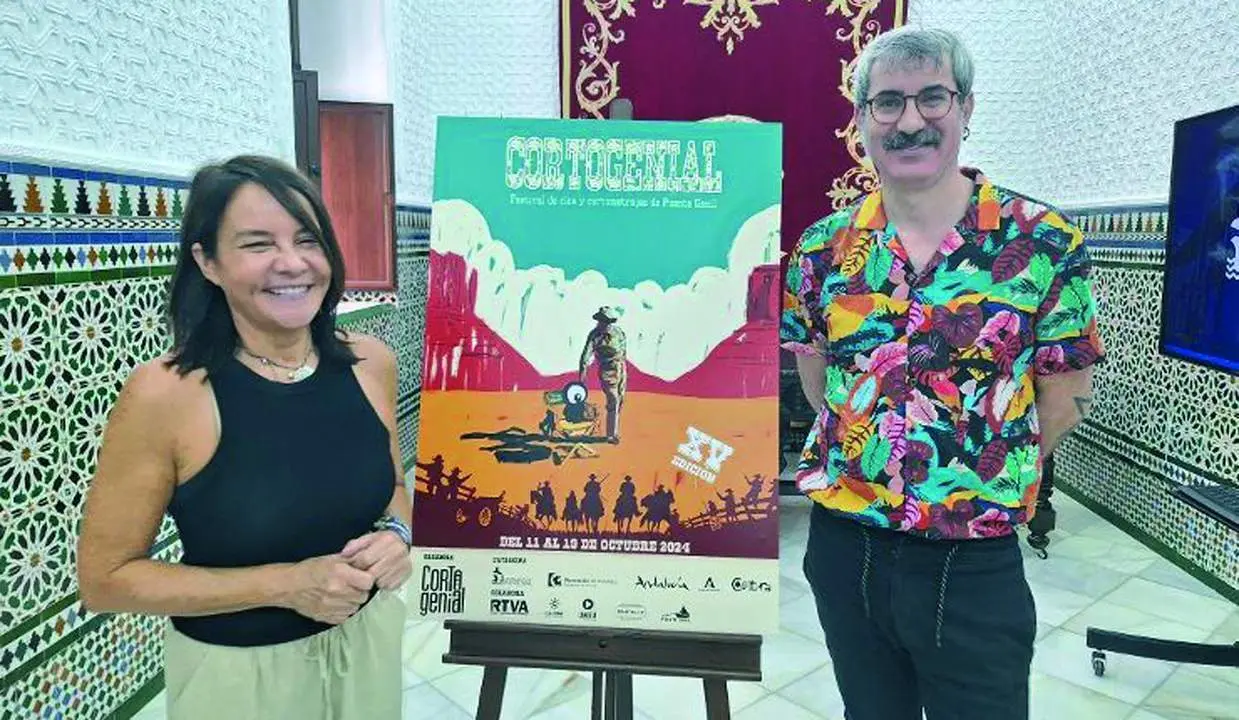 Mar&iacute;a Delgado, concejala de Cultura; y Mois&eacute;s Bedmar, organizador. - 