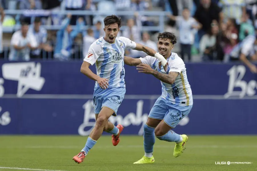 David Larrubia, celebrando su gol ante el Eibar. - LALIGA