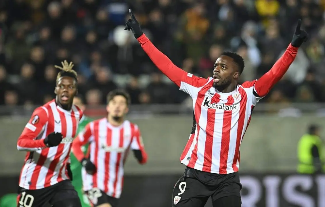 I&ntilde;aki Williams celebra su gol en el Ludogorets-Athletic. - EFE