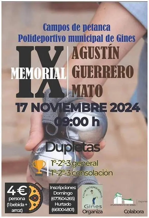 CARTEL TORNEO PETANCA GINES. - AYTO GINES