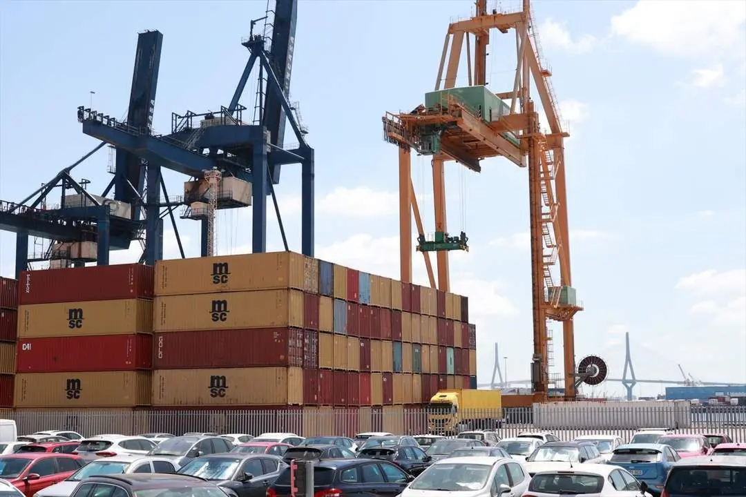 Gr&uacute;as y contenedores en el puerto de C&aacute;diz. - ROC&Iacute;O RUZ - EUROPA PRESS
