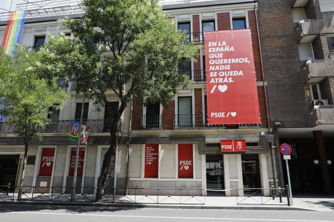Edificio de la sede del PSOE, situado en la calle Ferraz, en Madrid. - EP