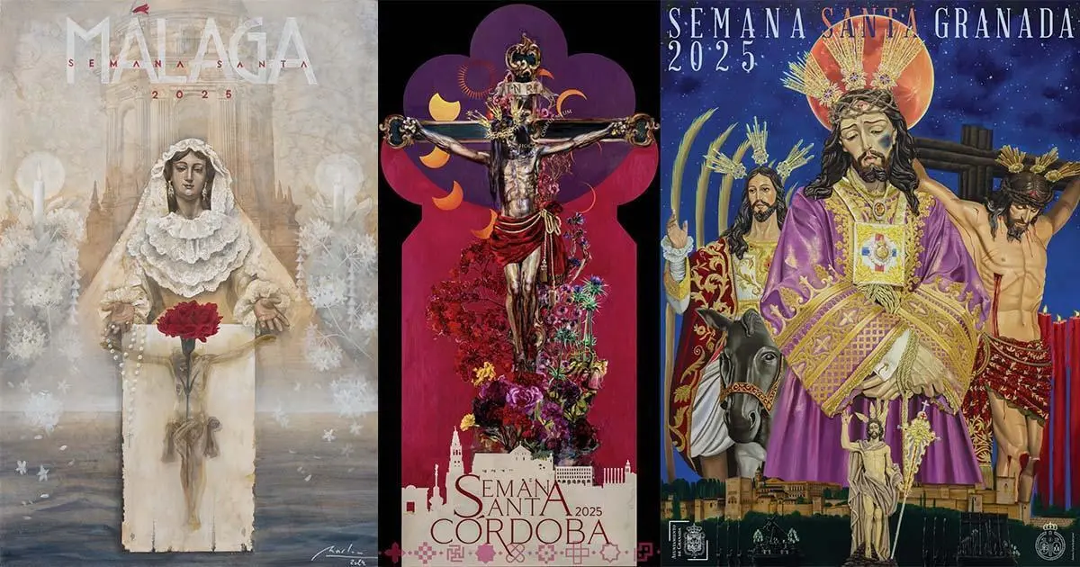 Carteles de la Semana Santa 2025 de M&aacute;laga, C&oacute;rdoba y Granada - 
