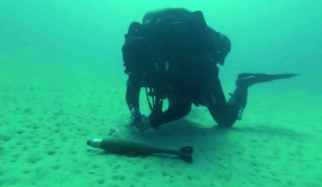 Miembro de la Unidad de Buceo de C&aacute;diz en un ejercicio. - VIVA