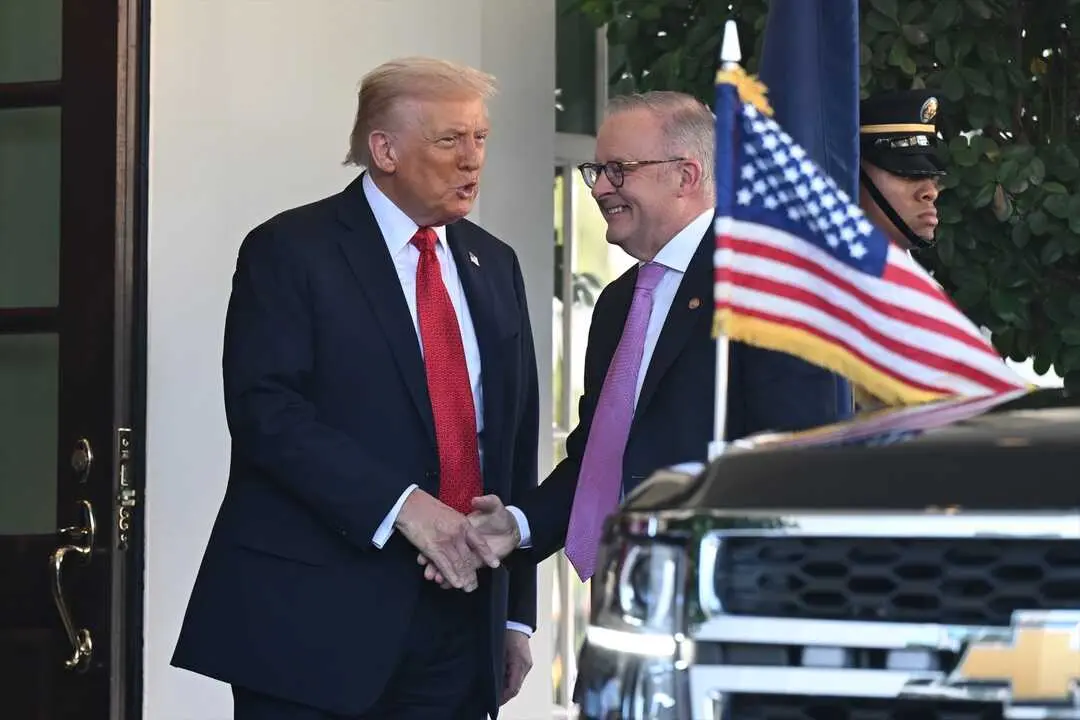 Donald Trump y Anthony Albanese en la Casa Blanca
- Lukas Coch/AAP/dpa