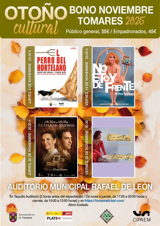 Cartel Oto&ntilde;o Cultural 'Bono noviembre' de Tomares.| AYTO TOMARES