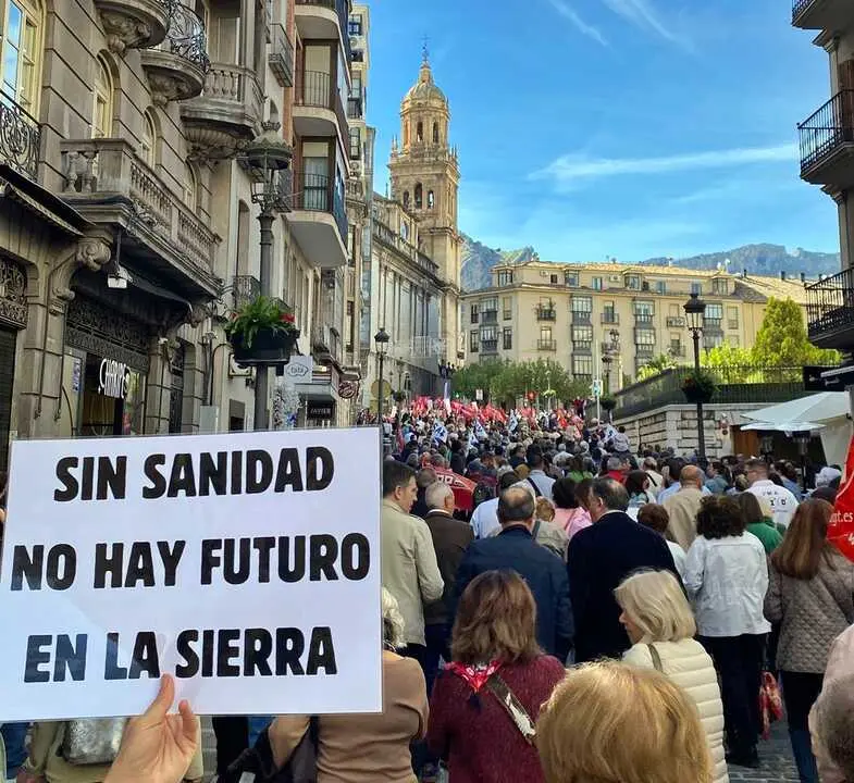 Manifestaci&oacute;n por la sanidad p&uacute;blica en Ja&eacute;n. - Foto: Juventudes Socialistas.