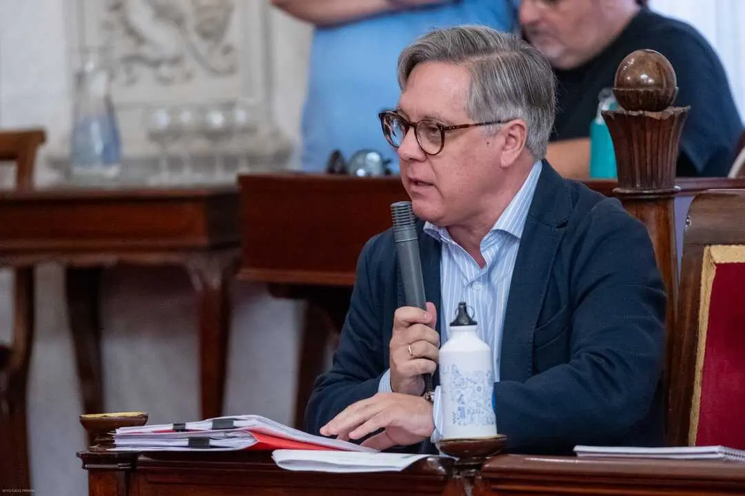 &Oacute;scar Torres, durante un pleno del Ayuntamiento de C&aacute;diz. | PSOE.