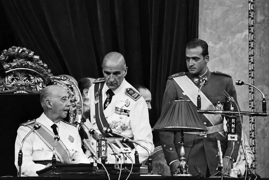 Franco toma juramento del Pr&iacute;ncipe Juan Carlos de Borb&oacute;n. | Europa Press.