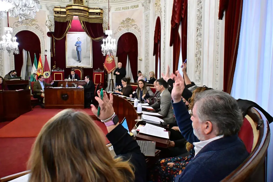 Concejales de AIG votan favorablemente a una moci&oacute;n en un Pleno. / Eulogio Garc&iacute;a
