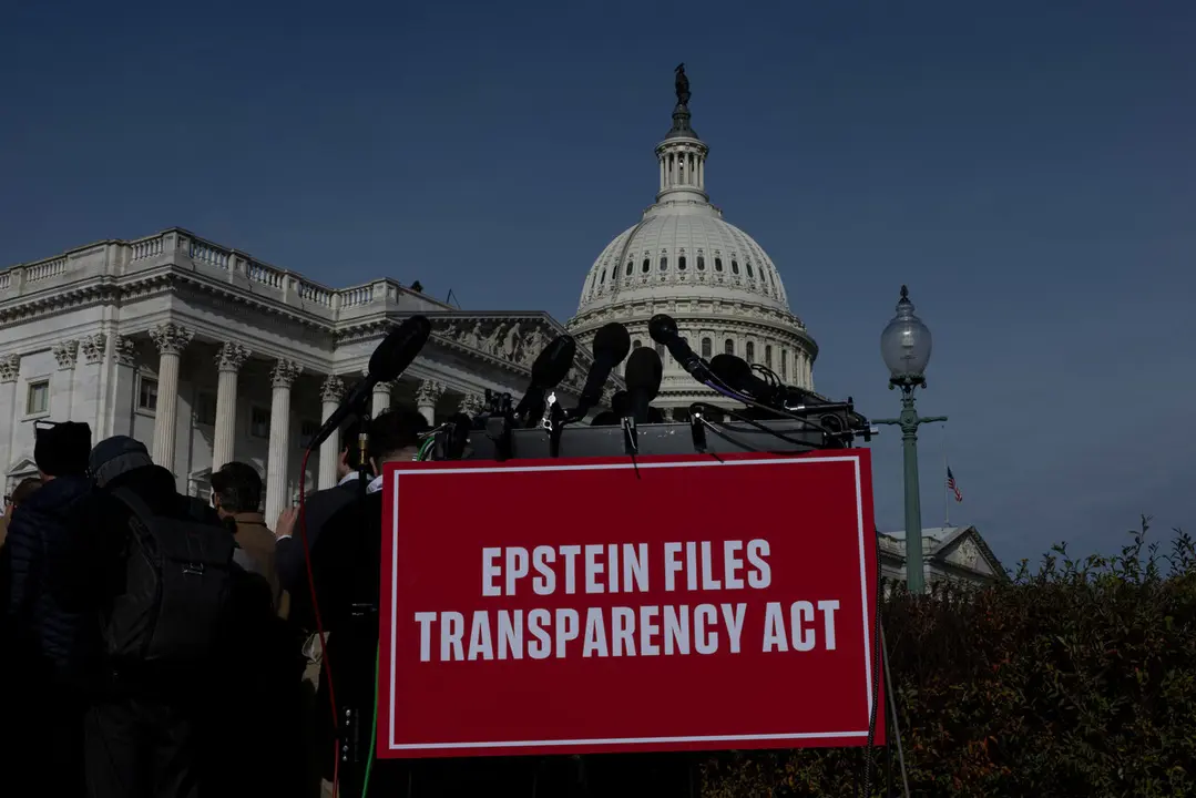 Pancarta frente al Capitolio exigiendo la publicaci&oacute;n de los archivos de Epstein
- Europa Press