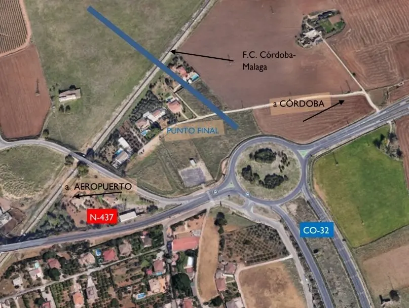 El tramo norte de la Variante Oeste con la conexi&oacute;n desde la N-437, que da acceso al aeropuerto de C&oacute;rdoba, y la CO-32.