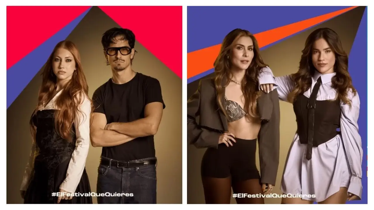 De izquierda a derecha, Lucycalys, Toni Grox, Julia Medina y Mar&iacute;a Le&oacute;n | CSB / RTVE
