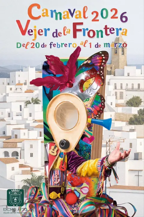 Cartel anunciador del Carnaval de Vejer 2026.
