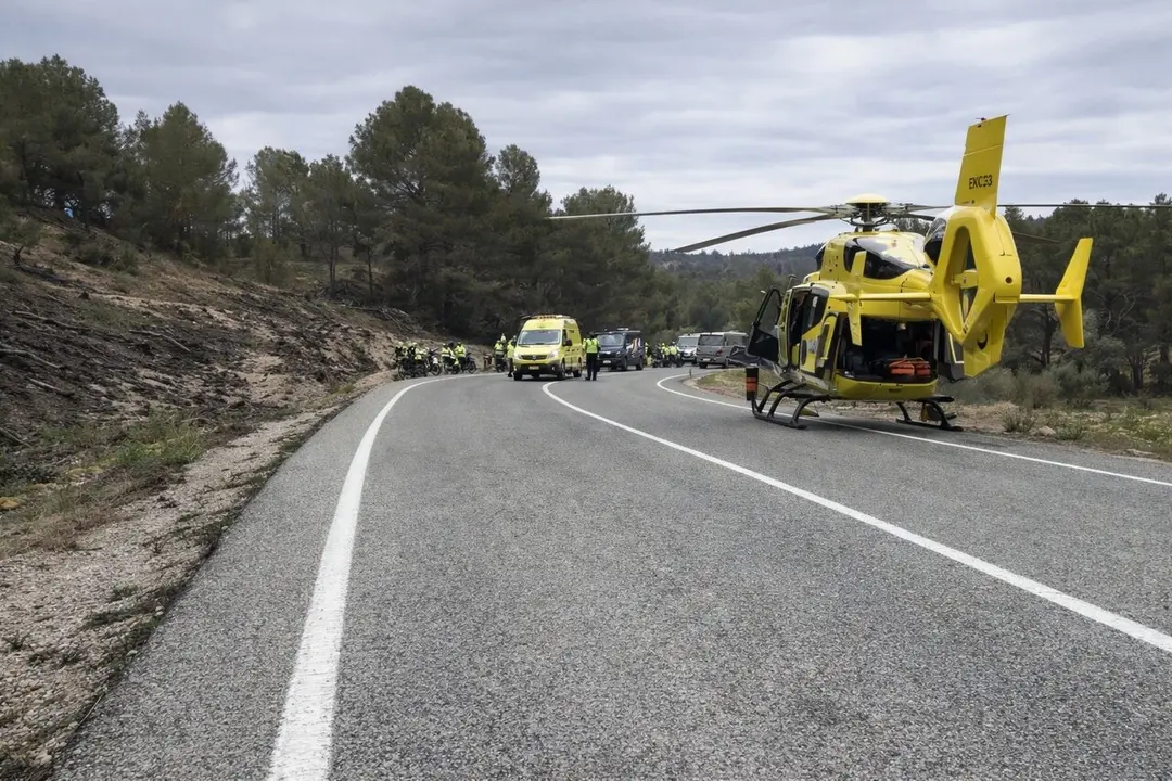Tres personas fallecidas tras la colisi&oacute;n frontal de tres motos en la CM-412 en Elche de la Sierra. | Europa Press.