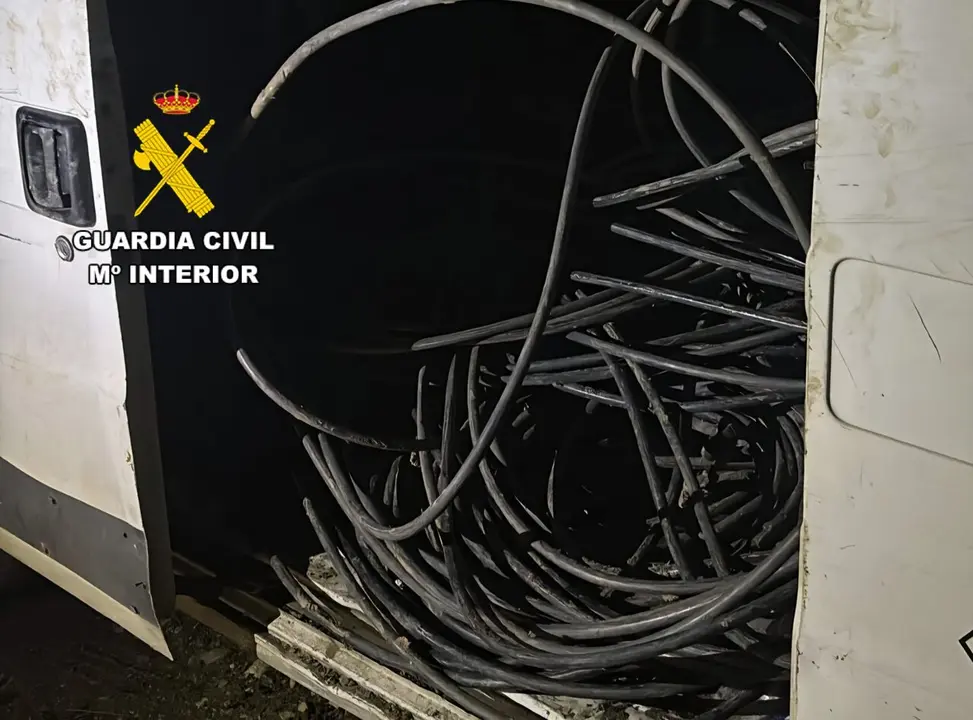 Cableado robado en Ja&eacute;n. - Foto: Guardia Civil