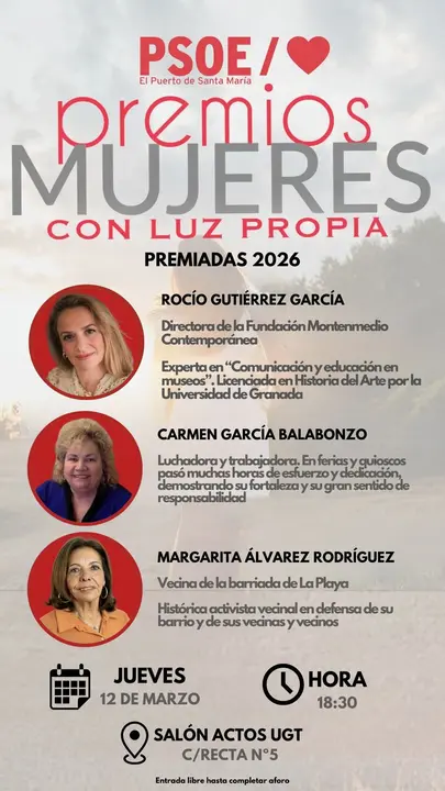 Cartel Mujeres Luz Propia 2026.
