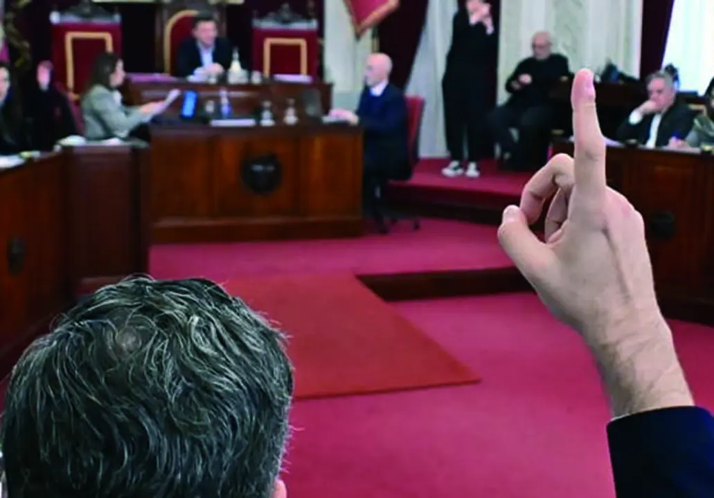 Pleno del Ayuntamiento de C&aacute;diz. Eulogio Garc&iacute;a