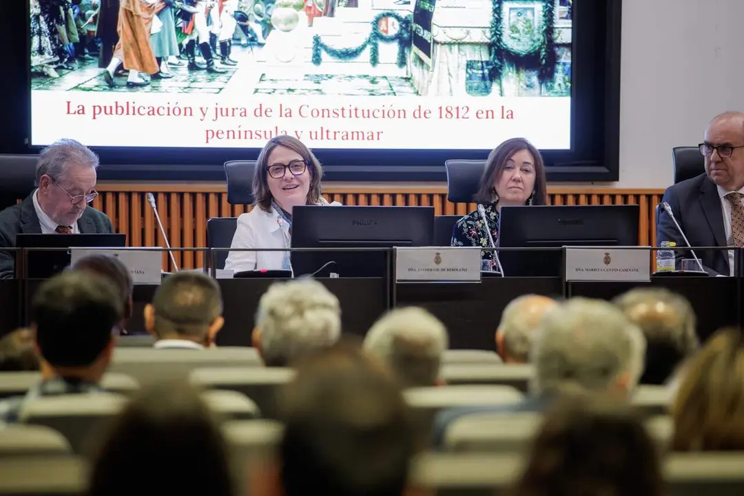 Esther Gil de Rebole&ntilde;o, en la presentaci&oacute;n de la web sobre La Pepa en el Congreso de los Diputados. VIVA