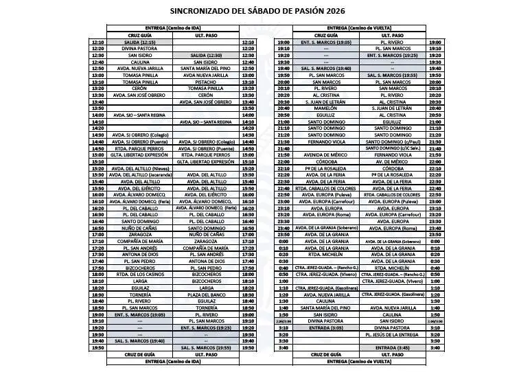 Sincronizado de S&aacute;bado de Pasi&oacute;n