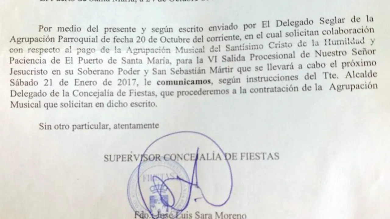 Carta de Fiestas a San Sebasti&aacute;n - VIVA