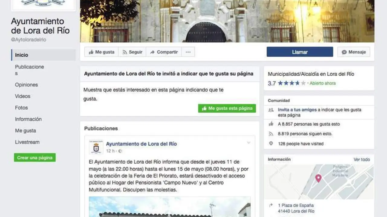 Facebook del edificio p&uacute;blico. - 