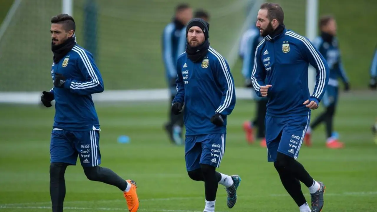 Messi, con Argentina. - EFE