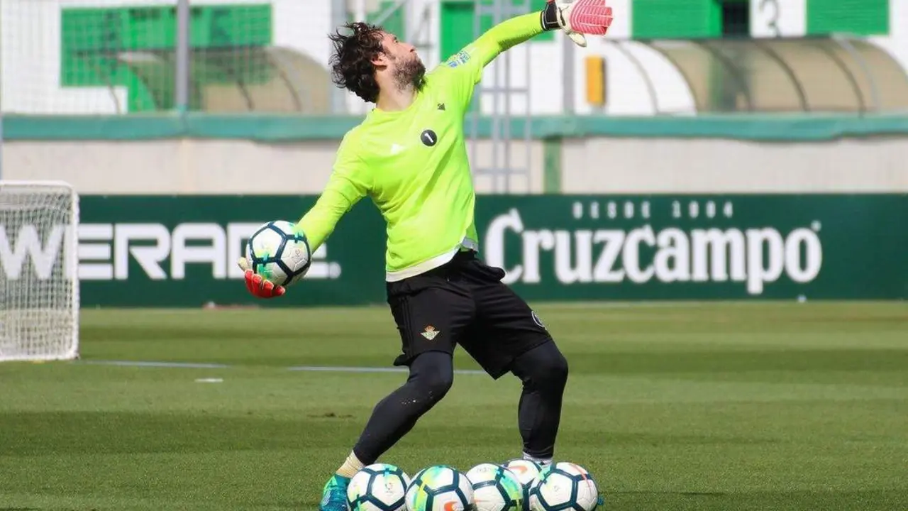 Dani Gim&eacute;nez en el entrenamiento de este jueves. - RBB