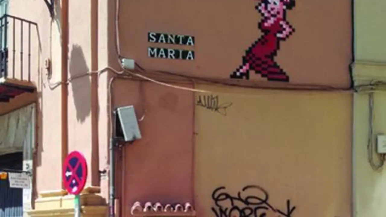 Una de las obras de Invader. - vm
