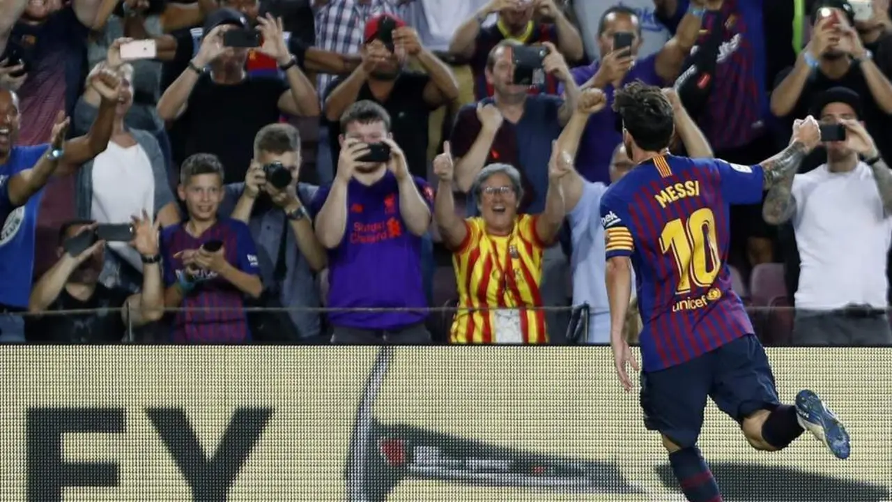 Messi celebra su gol. - EFE