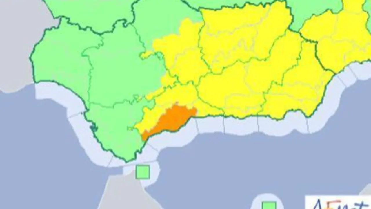 Alertas por lluvias en M&aacute;laga. - Aemet