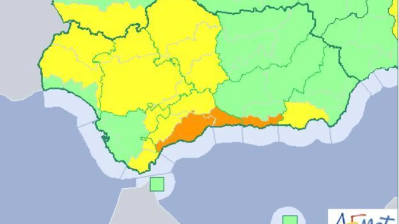 M&aacute;laga de nuevo en alerta por lluvias. - AEMET