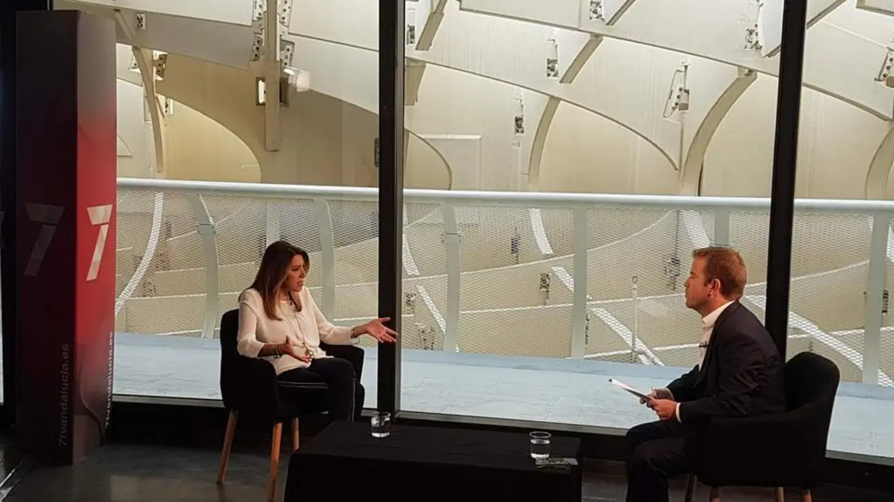 Susana D&iacute;az, durante la entrevista en el Metropol Parasol. - 7TV