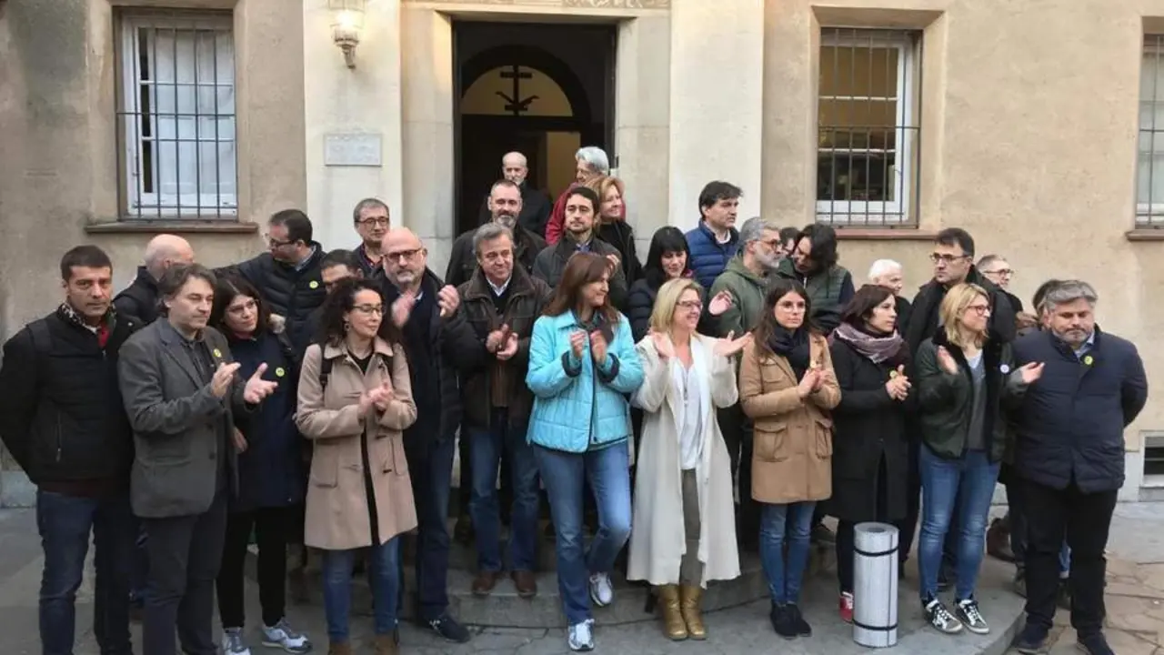 Protesta en el convento de los Caputxins de Sarri&agrave;. - Europa press