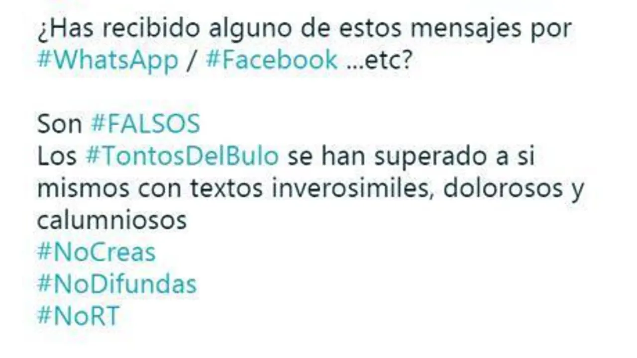 Desmentido en twitter de la Guardia Civil. - VM