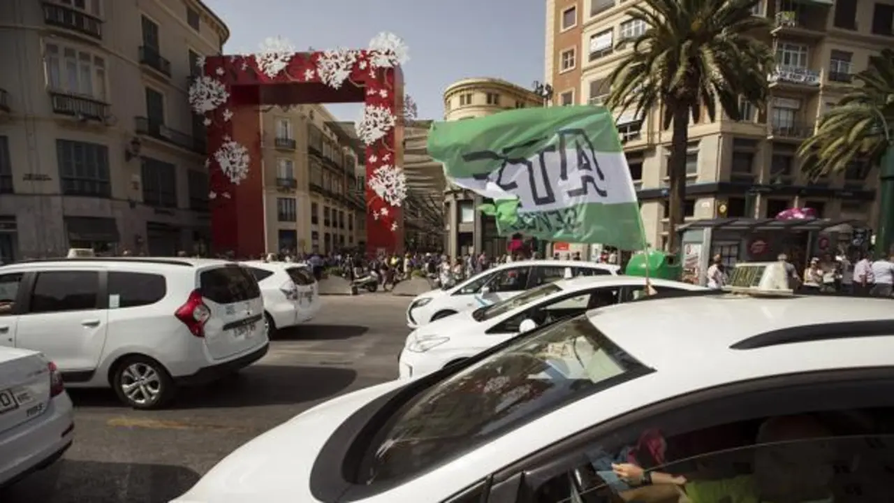 los taxitas en una antigua protesta. - vm