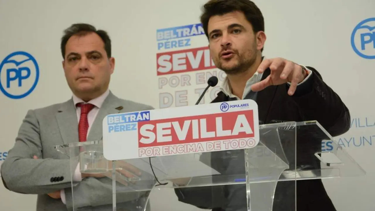 Beltr&aacute;n P&eacute;rez, portavoz del PP en el Ayuntamiento de Sevilla. - PP