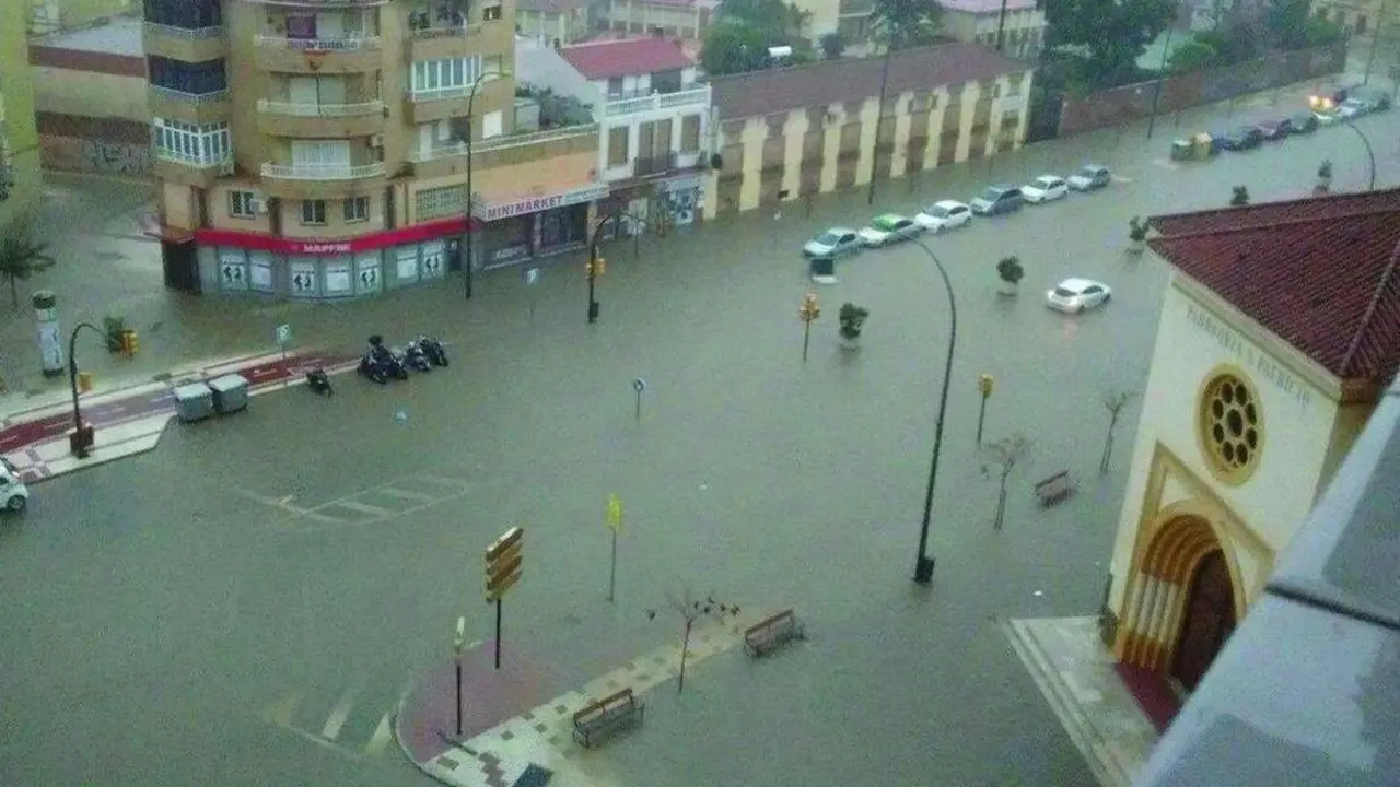 Imagen de archivo de inundaciones en M&aacute;laga. - VM