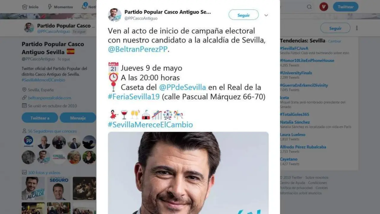Convocatoria del PP del Casco Antiguo. - Twitter