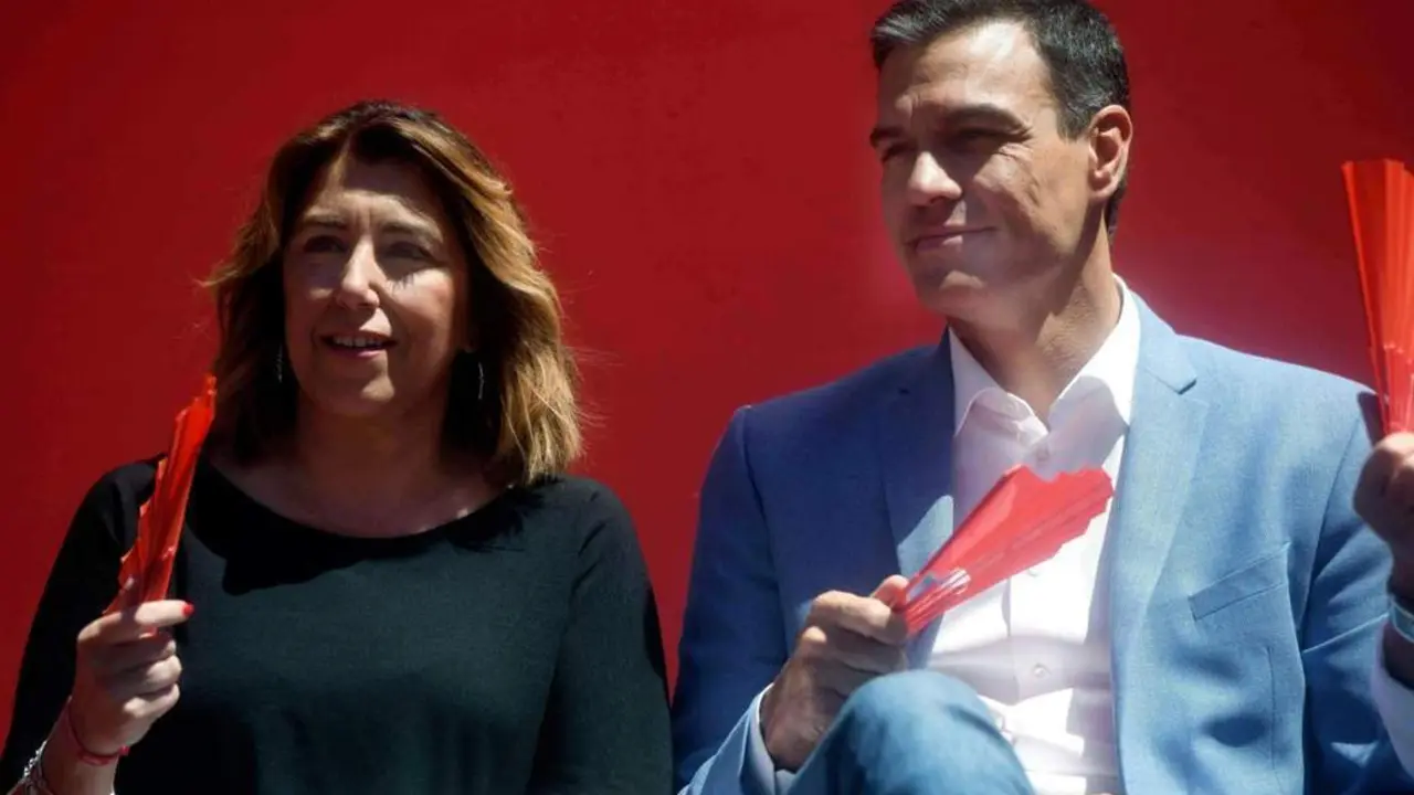 Susana D&iacute;az y Pedro S&aacute;nchez, juntos en un mitin celebrado la semana pasada en C&oacute;rdoba. - Rafa Alcaide/EFE