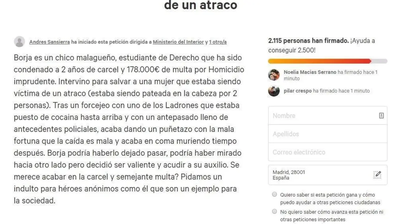 Petici&oacute;n de firmas.  - CHANGE.ORG