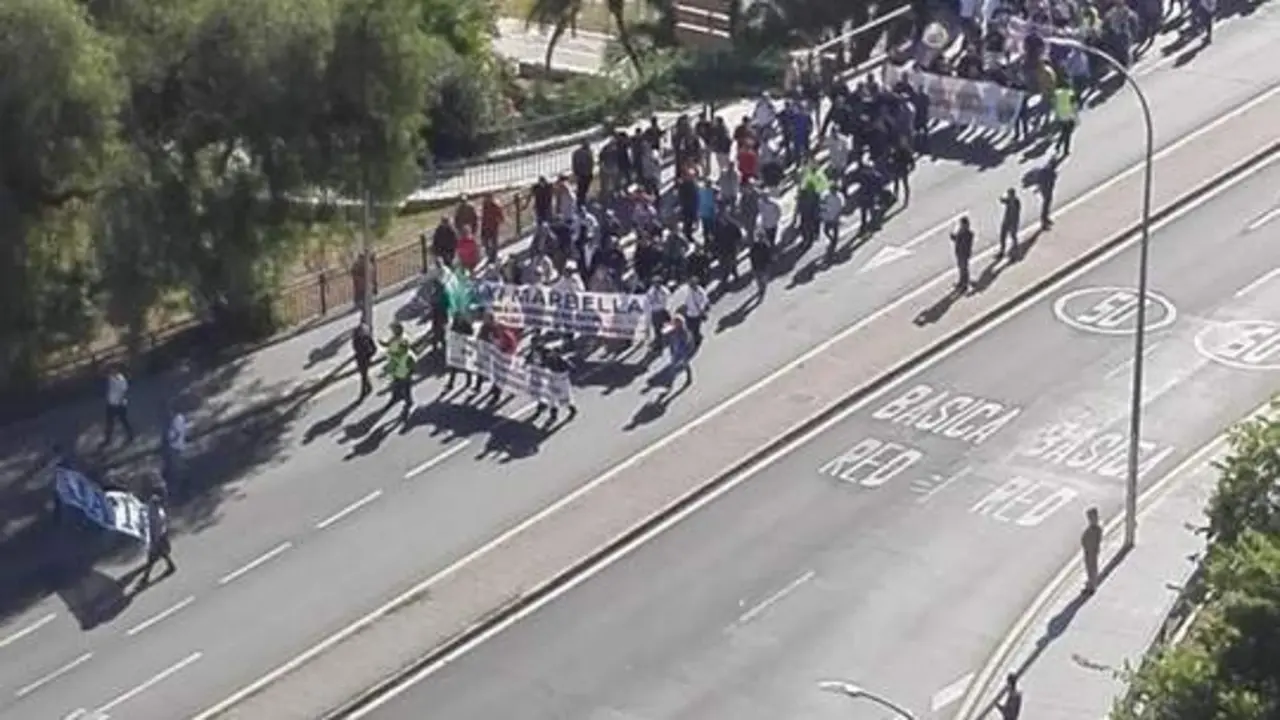 Manifestaci&oacute;n de los taxistas de M&aacute;laga. - EP
