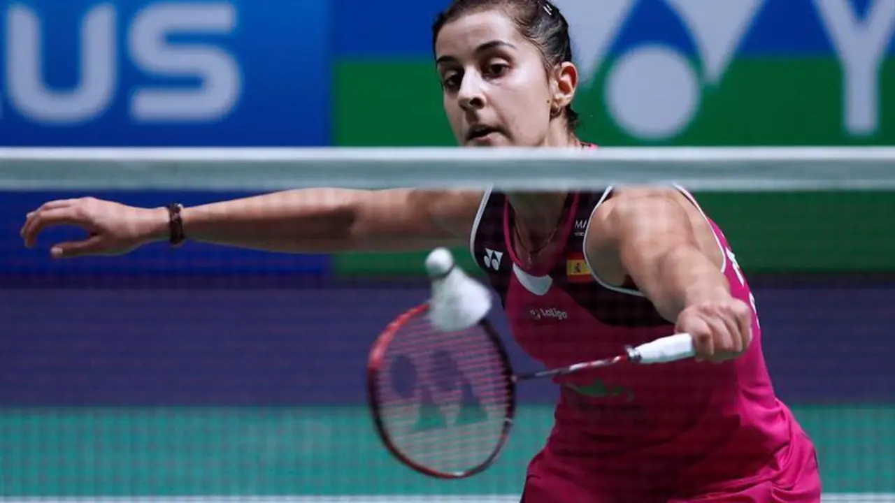 Carolina Mar&iacute;n en el Abierto de Francia. - EFE