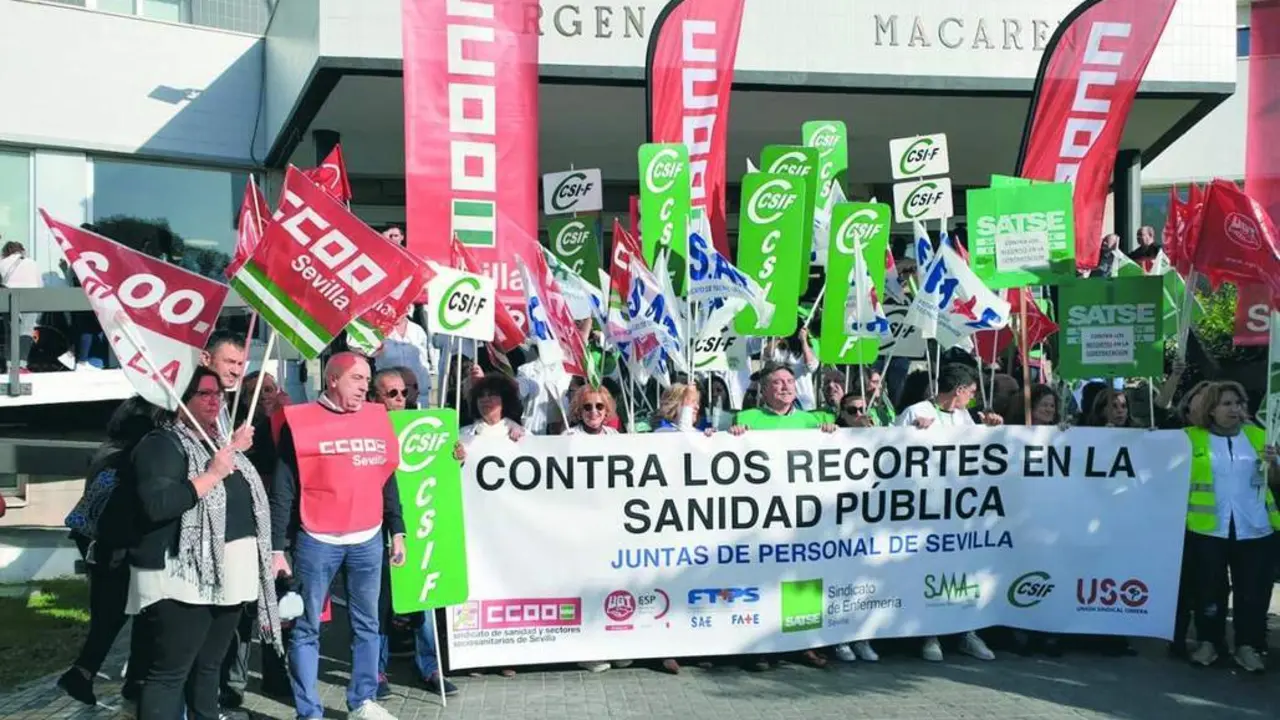 Protesta por los recortes en sanidad. - CCOO